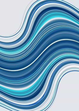 Abstract Blue and White Wavy Lines