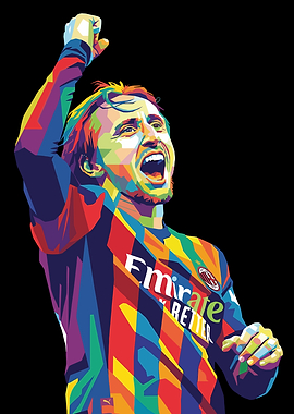 Modric Soccer Player Celebration Pop Art