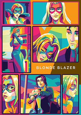 Blonde Blazer Pop Art Collage