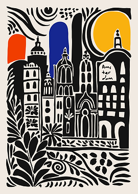 Amsterdam Cityscape Abstract Art