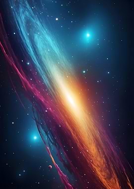 Vibrant Abstract Cosmic Galaxy