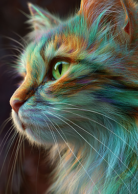 Colorful Cat Portrait