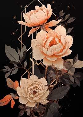 Floral Geometric Arrangement