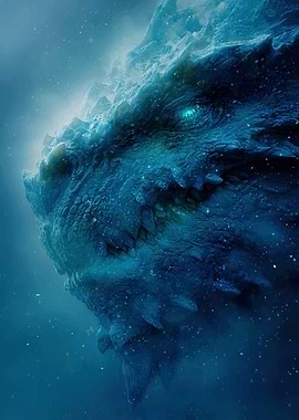 Icy Blue Dragon Close-Up
