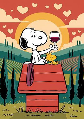 Snoopy and Woodstock Wine Toast