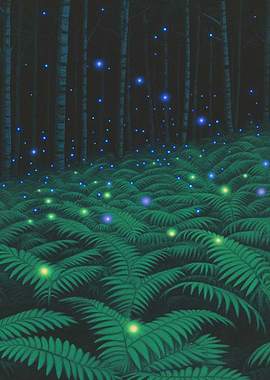 Enchanted Forest with Glowing Lights