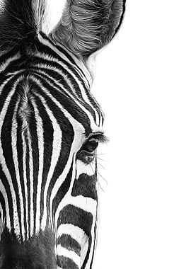 Monochrome Zebra Portrait