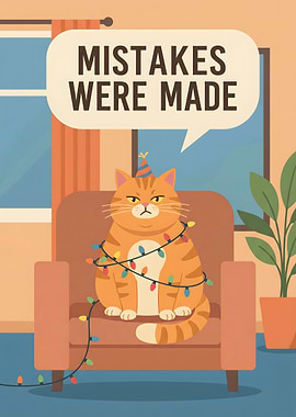 Grumpy Cat with Christmas Lights Mistakes were made