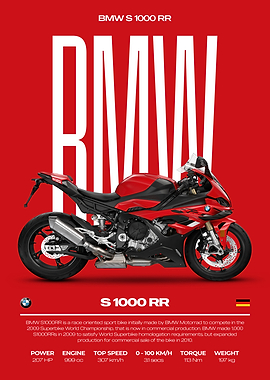BMW S 1000 RR Motorcycle Poster