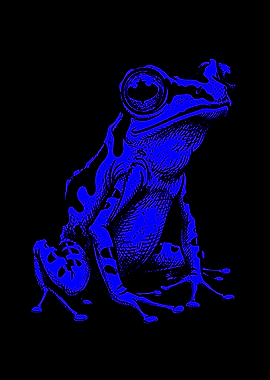 Blue Frog With Black Spots