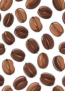 Coffee Beans Seamless Pattern