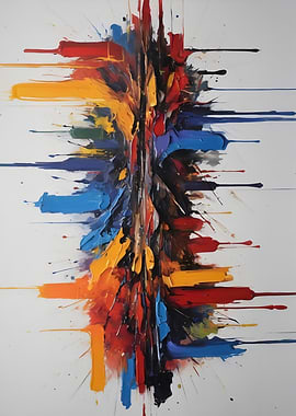 Modern Impasto Paint Drips on White