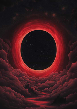 Red Ring Nebula with Clouds