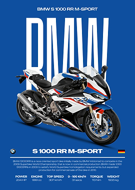 BMW S 1000 RR M-Sport Motorcycle Poster