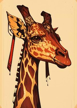 Stylized Giraffe Portrait