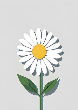 Minimalist Daisy Flower Illustration