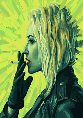 Emily Amstrong Smoking Cigarette Art