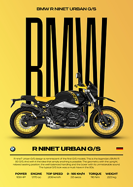 BMW R NineT Urban G/S Motorcycle Poster