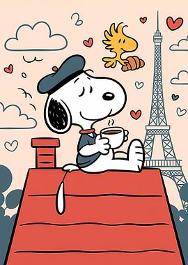 Snoopy in Paris with WoodStock