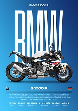 BMW S 1000 R Motorcycle Poster