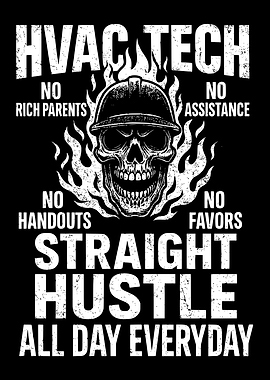 HVAC Tech Straight Hustle Graphic