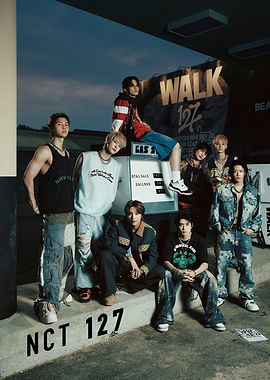 NCT 127 Group Photo at Gas Station