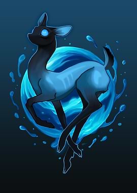 Blue Deer with Water Aura
