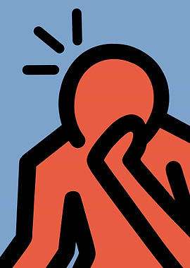 Abstract Figure with Hand to Face