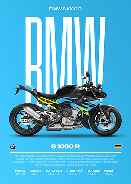 BMW S 1000 R Motorcycle Poster