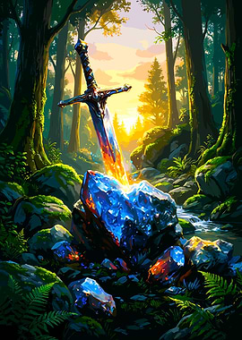 Sword in Stone Fantasy Forest