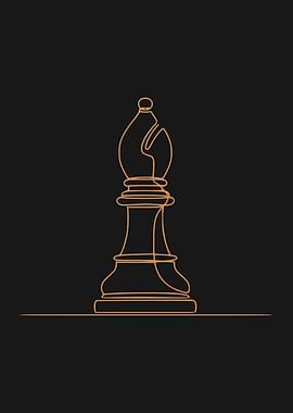 Chess Bishop Minimalist Line Art (light version)