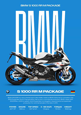 BMW S 1000 RR M Package Motorcycle Poster
