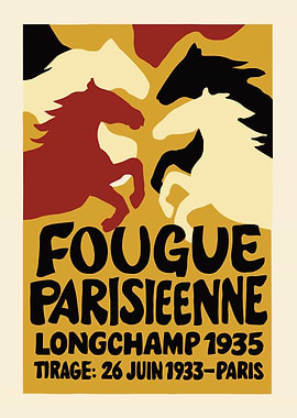 Fougue Parisienne Longchamp 1935 Poster