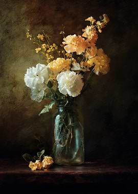 Floral Still Life in Dark Tones