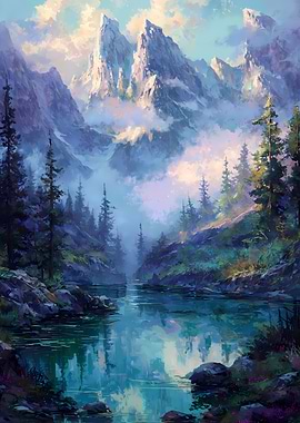 Mountain Landscape with River