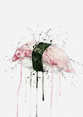 Watercolor Heshiko Sushi Nigiri Art
