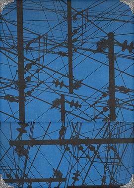 Blue and Black Abstract 'SIGNAL' Poster Made By Toku