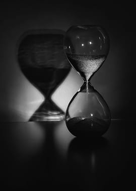 Monochrome Hourglass Time Passing Still Life