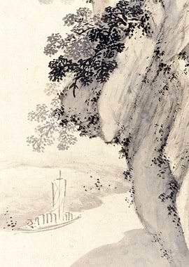 Chinese Mountain and Boat Landscape Painting Wang Shimin