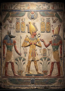Ancient Egyptian Relief with Pharaohs