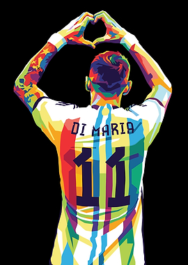 Di Maria Colorful Pop Art Portrait
