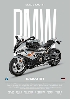 BMW S 1000 RR Motorcycle Poster