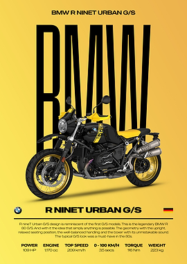 BMW R NineT Urban G/S Motorcycle Poster
