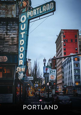 Portland Outdoor Store Cityscape