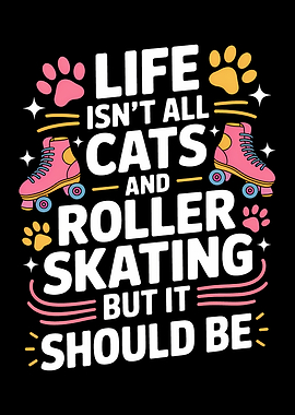 Cats and Roller Skating Graphic