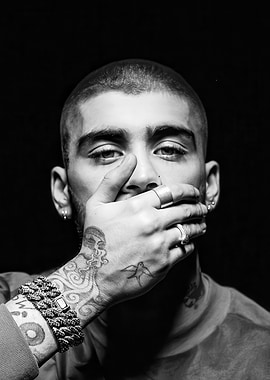 Zayn Malik Portrait in Black and White