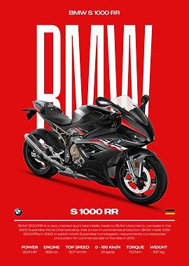 BMW S 1000 RR Motorcycle Poster