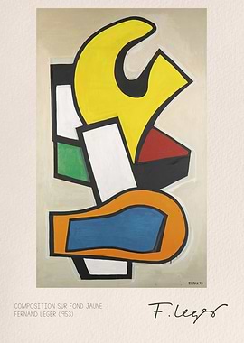 Composition sur fond jaune by Léger