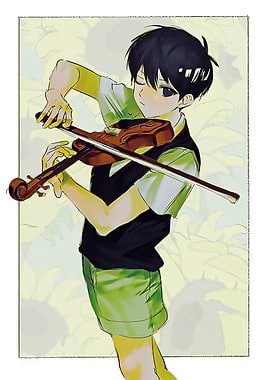 Anime Boy Playing Violin Art