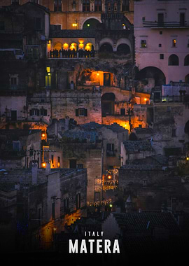 Matera, Italy at Night